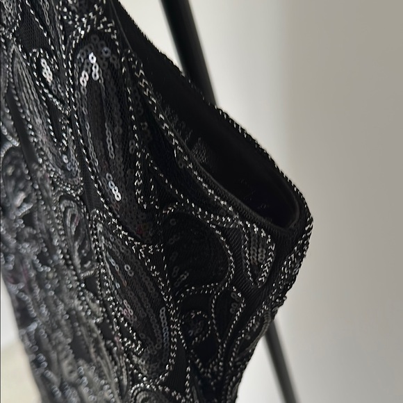 Simple Black and Silver Midi Dress - Picture 8 of 9